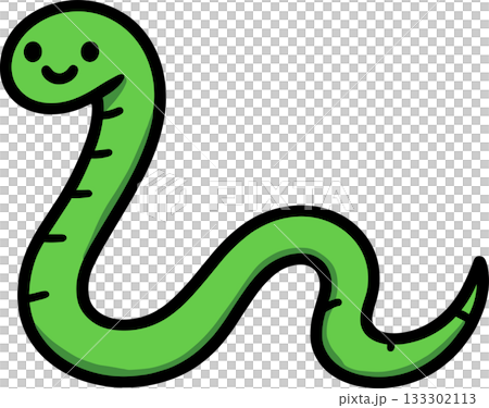 綠蛇插畫 133302113