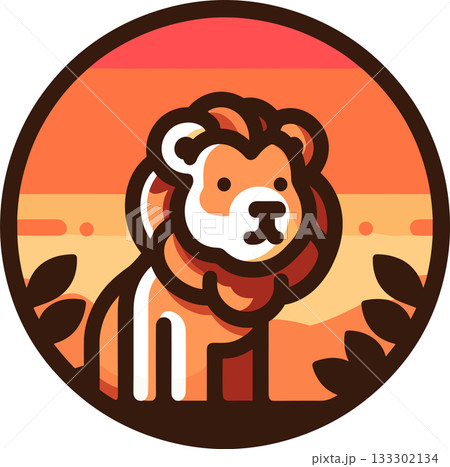 サバンナのライオンのアイコン 133302134
