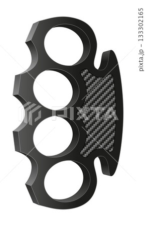 metal brass knuckles, a melee weapon used for close combat, fights, and robberies vector illustration 133302165