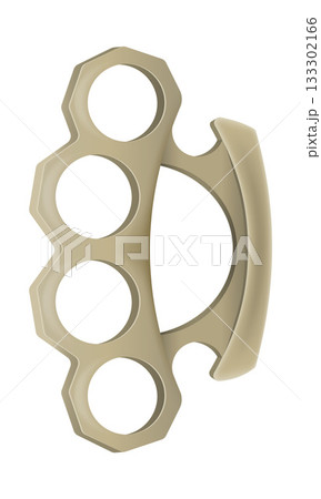 metal brass knuckles, a melee weapon used for close combat, fights, and robberies vector illustration 133302166