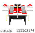 正面から見た田植え機（農業機械） 133302176