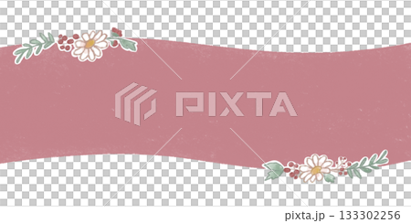 A pink frame with a gentle picture book touch and flowers. 133302256