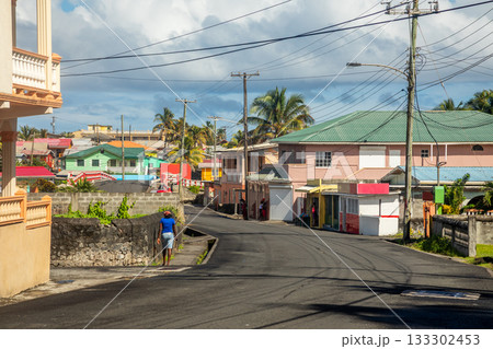 City life of caribbean town center of Georgetown, Charlotte, Saint Vincent and the Grenadines islands, West Indies City life of caribbean town center of Georgetown, Charlotte, Saint Vincent and the Grenadines islands, West Indies 133302453