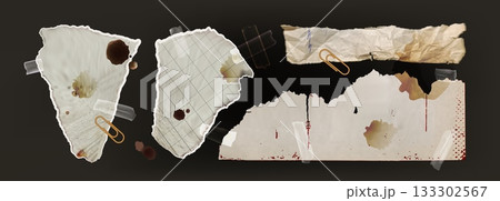 Scrapbook collection of vintage torn paper 133302567