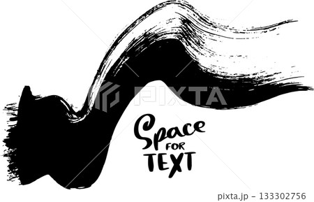 Real Ink Hand Drawn Dry Brush Grunge Wave Stroke Texture Real Ink Hand Drawn Dry Brush Grunge Wave Stroke Texture 133302756