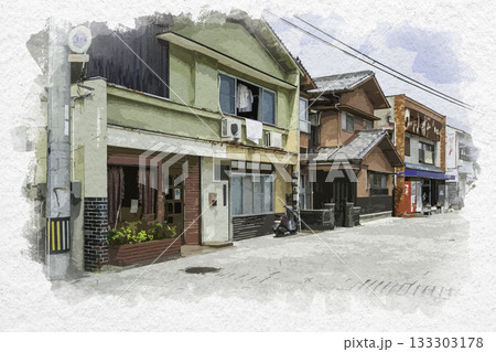 水彩画風 安芸灘とびしま海道 下蒲刈島 三之瀬地区 広島県呉市 水彩画風 安芸灘とびしま海道 下蒲刈島 三之瀬地区 広島県呉市 133303178