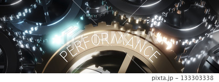 Performance - gears concept - 3D illustration Performance - gears concept - 3D illustration 133303338