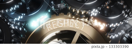 Respect - gears concept - 3D illustration 133303390
