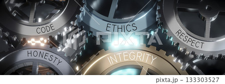 Integrity - gears concept - 3D illustration 133303527