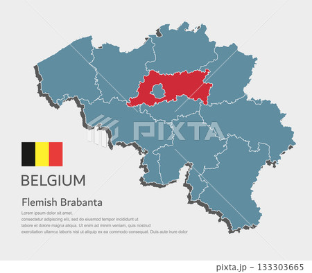 Vector map of Belgium - Flemish Brabanta Province 133303665