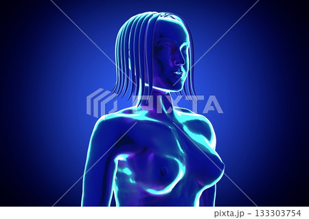 Female anatomy - head and brests - 3d illustration Female anatomy - head and brests - 3d illustration 133303754