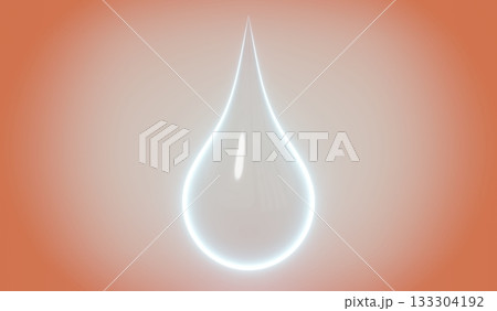 Drop of water or cosmetic isolated on orange background - 3D illustration Drop of water or cosmetic isolated on orange background - 3D illustration 133304192