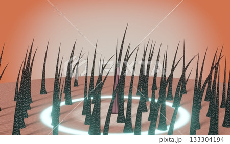 Hair follicles - regeneration concept - 3D illustration 133304194