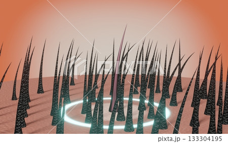 Hair follicles - regeneration concept - 3D illustration 133304195