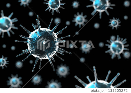 Coronavirus, Covid-19, SARS-CoV-2 virus cells - 3D illustration Coronavirus, Covid-19, SARS-CoV-2 virus cells - 3D illustration 133305272