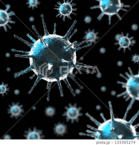 Coronavirus, Covid-19, SARS-CoV-2 virus cells - 3D illustration Coronavirus, Covid-19, SARS-CoV-2 virus cells - 3D illustration 133305274