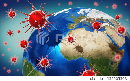 Earth, viruses - 3D illustration Earth, viruses - 3D illustration 133305368