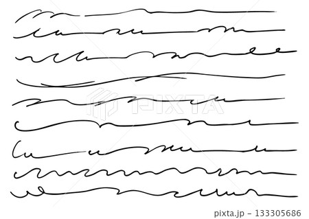手描きの文字の下の線 アンダーラインセット ベクター 手描きの文字の下の線 アンダーラインセット ベクター 133305686