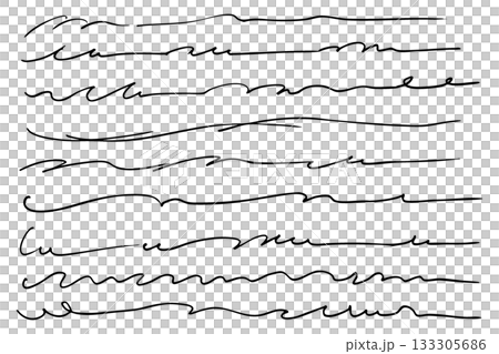 手描きの文字の下の線 アンダーラインセット ベクター 手描きの文字の下の線 アンダーラインセット ベクター 133305686