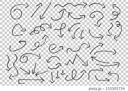 ペンで描いた矢印のイラスト素材 ベクター ペンで描いた矢印のイラスト素材 ベクター 133305734