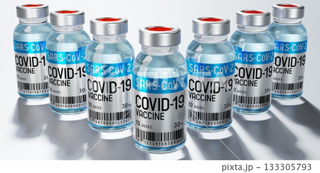 Covid-19, SARS-CoV-2, coronavirus vaccine ampoules to fight the pandemic - 3D illustration Covid-19, SARS-CoV-2, coronavirus vaccine ampoules to fight the pandemic - 3D illustration 133305793