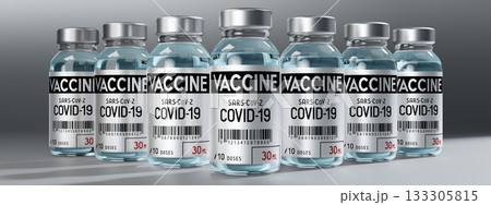 Covid-19, SARS-CoV-2, coronavirus vaccine ampoules to fight the pandemic - 3D illustration Covid-19, SARS-CoV-2, coronavirus vaccine ampoules to fight the pandemic - 3D illustration 133305815
