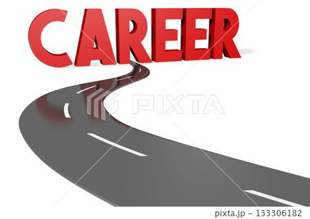 Career - road and red word on white background Career - road and red word on white background 133306182