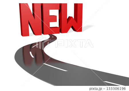 New - road and red word on white background New - road and red word on white background 133306196
