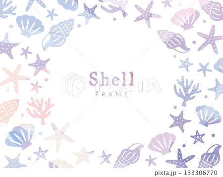 かわいい貝殻のフレーム 133306770