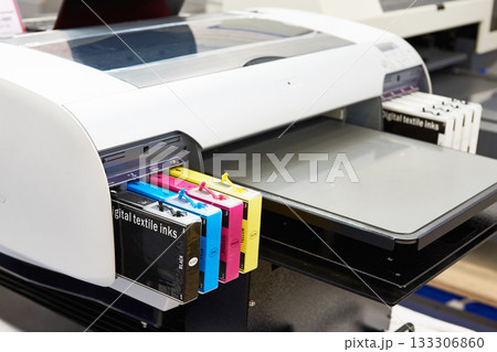 Ink cartridges in printer for textile 133306860