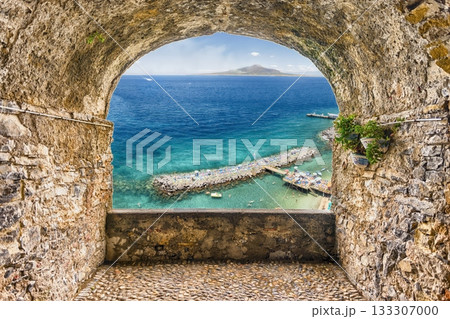 Panoramic View of Mount Vesuvius and Sorrento Coast from Archway 133307000