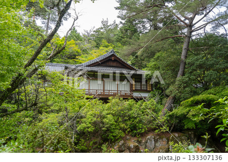 Traditional Japanese house surrounded by forest on Miyajima island Traditional Japanese house surrounded by forest on Miyajima island 133307136