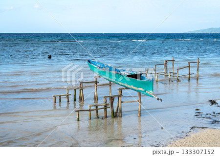 Canoe on stilts at Malenge Island, Togian Archipelago, Indonesia 133307152