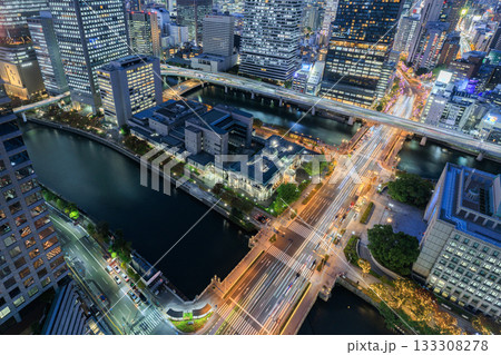 大阪中之島と御堂筋の夜景 大阪中之島と御堂筋の夜景 133308278