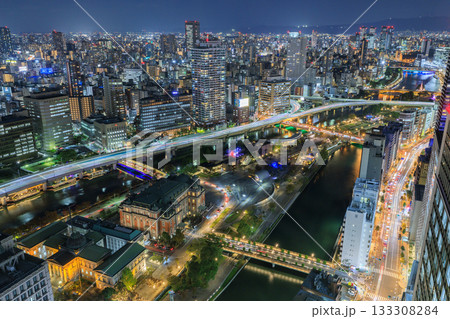 大阪中之島の夜景 (大阪府大阪市北区) 大阪中之島の夜景 (大阪府大阪市北区) 133308284