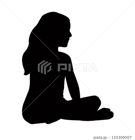a girl body silhouette vector 133309507