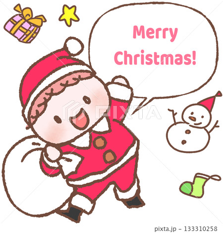 サンタさんの格好をしたかわいい男の子 133310258