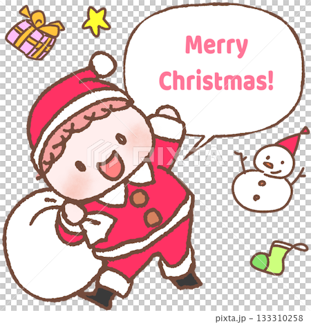 サンタさんの格好をしたかわいい男の子 133310258