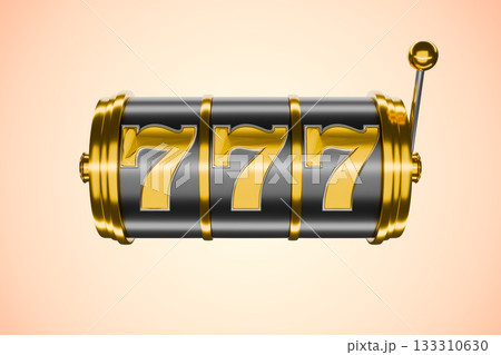 Golden slot machine with the number 777 Golden slot machine with the number 777 133310630