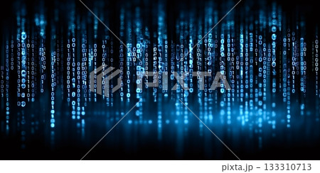 Binary code matrix digits falling data streamのイラスト素材 [133310713] - PIXTA