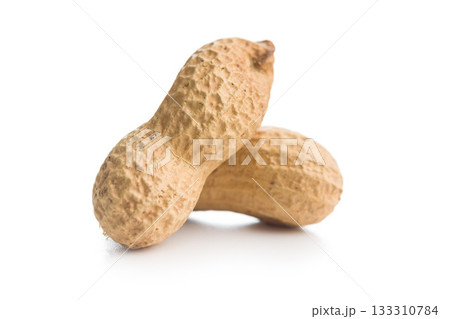 Peanuts in shell. Groundnuts isolated on white background. Peanuts in shell. Groundnuts isolated on white background. 133310784