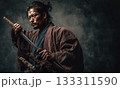 日本刀を携えた武士の肖像、武士道の精神 133311590