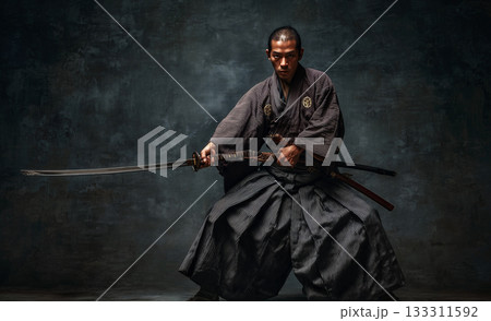 日本刀を携えた武士の肖像、武士道の精神のイラスト素材 [133311592] - PIXTA