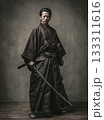 日本刀を携えた武士の肖像、武士道の精神 133311616