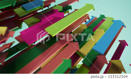 Colorful Upward Arrows in Motion Create Dynamic Abstract Growth and Momentum Theme Colorful Upward Arrows in Motion Create Dynamic Abstract Growth and Momentum Theme 133312504