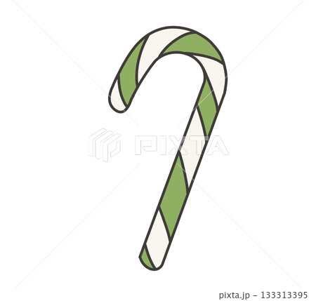 緑と白のキャンディケーンのイラスト(クリスマス) 緑と白のキャンディケーンのイラスト(クリスマス) 133313395