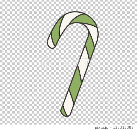 緑と白のキャンディケーンのイラスト(クリスマス) 緑と白のキャンディケーンのイラスト(クリスマス) 133313395