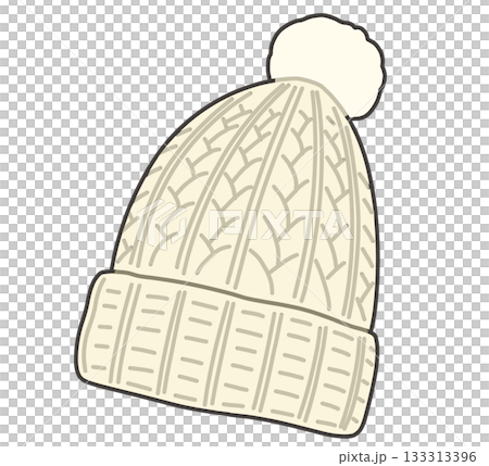 Illustration of white knit hat Illustration of white knit hat 133313396