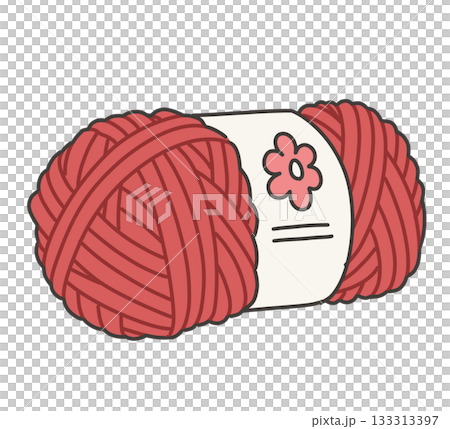紅色毛線插圖 133313397