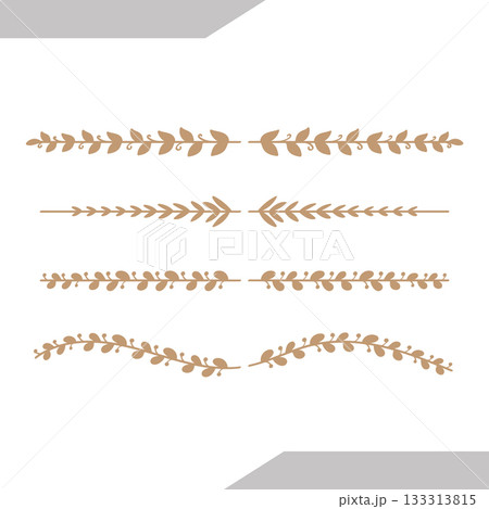 Decorative floral dividers with leaf patterns in a horizontal 133313815